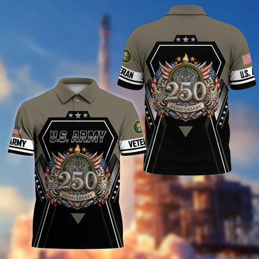 Premium America 250th Anniversary US Veteran Polo Shirt CPHN040311, Gifts For U.S. Veterans, Gifts For Independence Day, Veterans Day