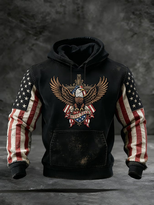 Men's 250th Anniversary USA Faith Print Hoodie