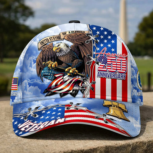 Premium America 250th Anniversary US Veterans Baseball Hats CPVC160301, Gifts For U.S. Veterans, Gifts For Independence Day, Veterans Day.